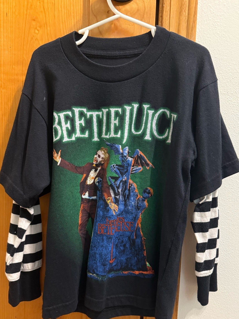 abercrombie kids Beetlejuice Graphic Layered-Look Long Sleeve Tee